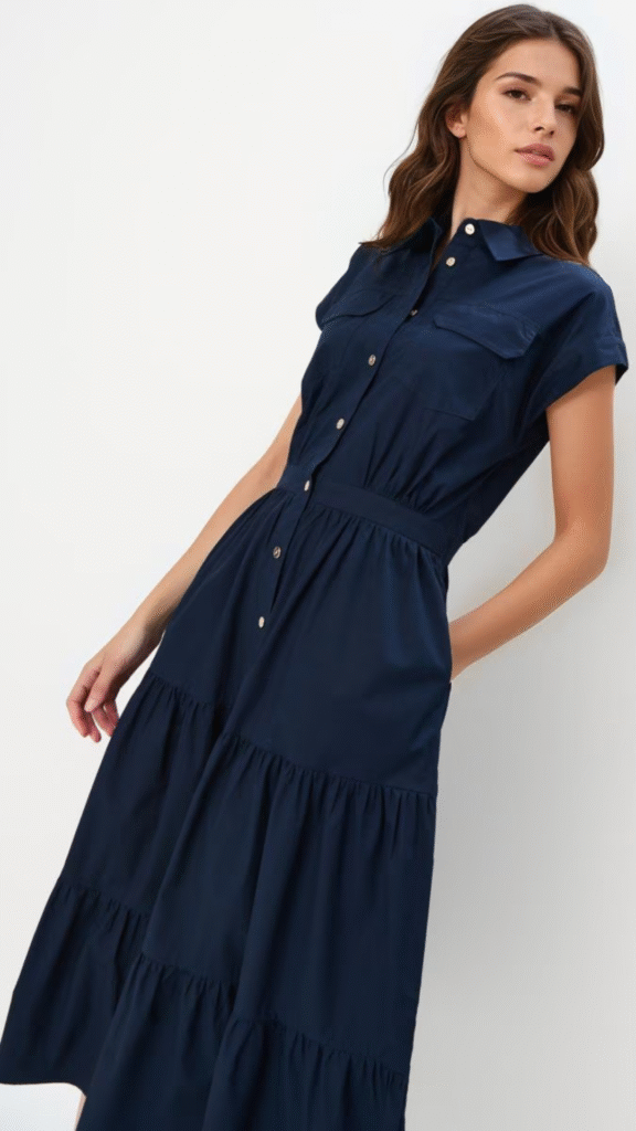 Rochie-cămașă din bumbac pentru femei peste 30 de ani – vară 2025